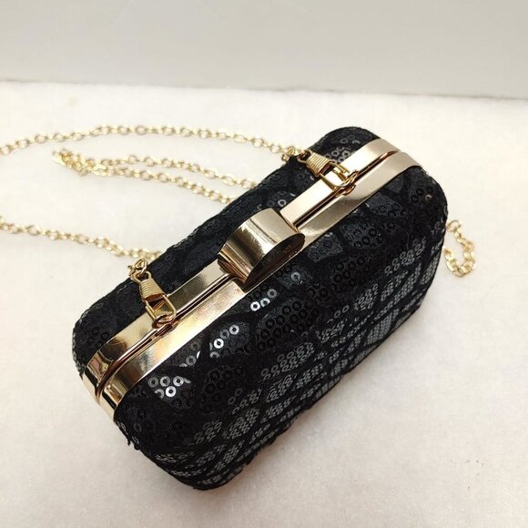 Small Sequin box Clutch Bags women's Designer Party Purse, Chain Shoulder Bag - Picture 9 of 9